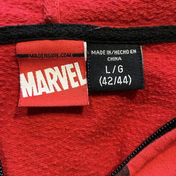 Marvel Spider-Man Hoodie Men's Cosplay Costume Zip Up Hooded Sweatshirt Large - Picture 4 of 5